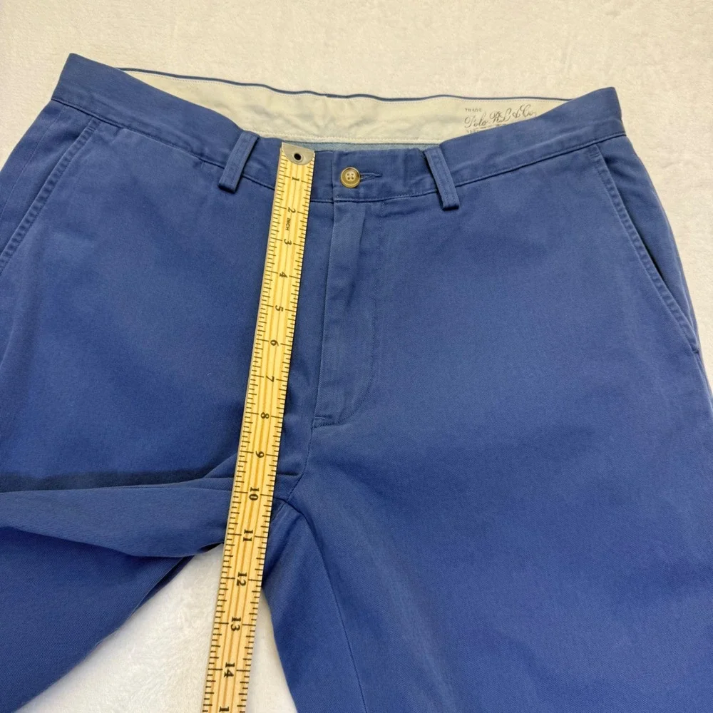 Polo Ralph Lauren Mens Chino Pants 34 Blue Straight‎ Leg Cotton Twill Trousers